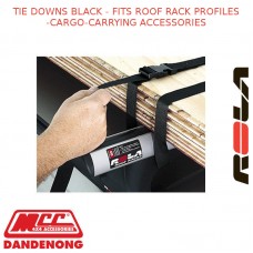 TIE DOWNS BLACK - FITS ROOF RACK PROFILES-CARGO-CARRYING ACCESSORIES